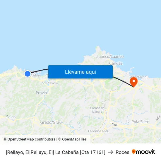 [Rellayo, El|Rellayu, El]  La Cabaña [Cta 17161] to Roces map