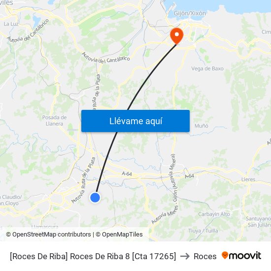 [Roces De Riba]  Roces De Riba 8 [Cta 17265] to Roces map