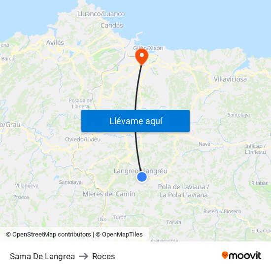 Sama De Langrea to Roces map