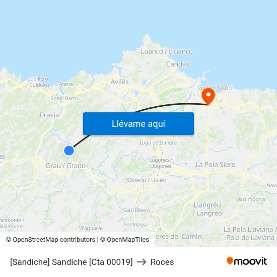 [Sandiche]  Sandiche [Cta 00019] to Roces map
