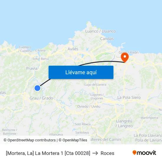 [Mortera, La]  La Mortera 1 [Cta 00028] to Roces map
