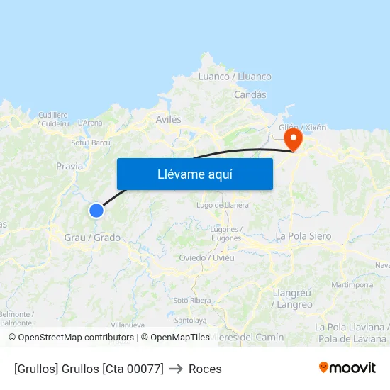 [Grullos]  Grullos [Cta 00077] to Roces map