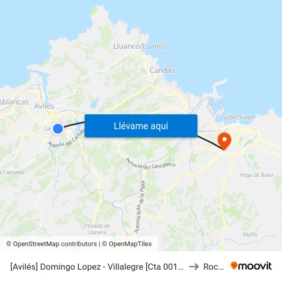 [Avilés]  Domingo Lopez - Villalegre [Cta 00183] to Roces map