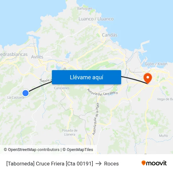 [Taborneda]  Cruce Friera [Cta 00191] to Roces map