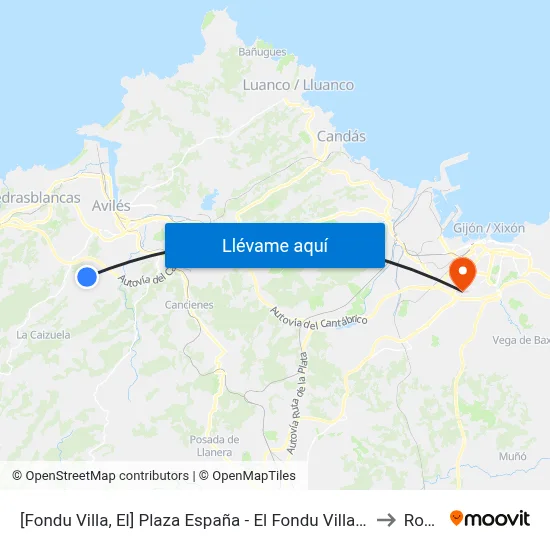 [Fondu Villa, El]  Plaza España - El Fondu Villa [Cta 00195] to Roces map