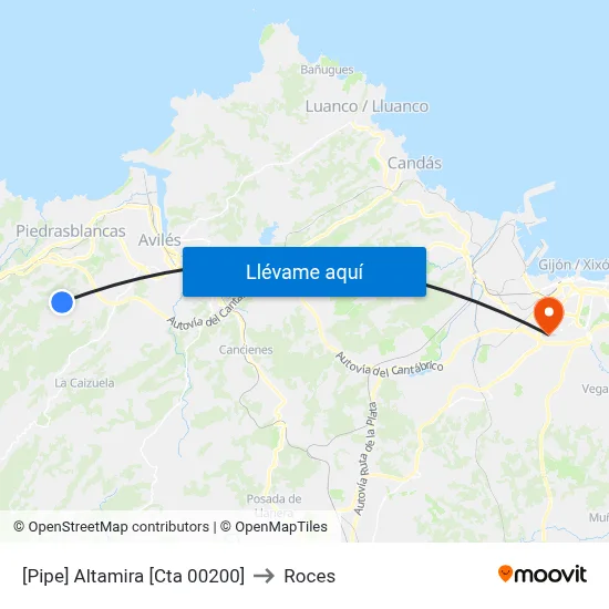 [Pipe]  Altamira [Cta 00200] to Roces map