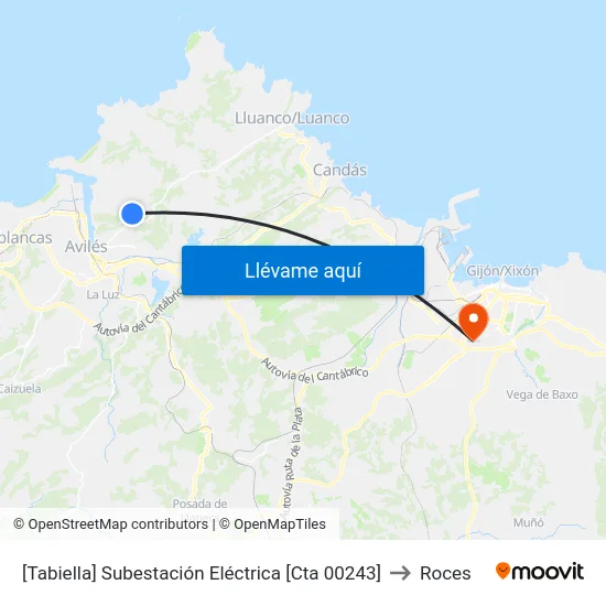 [Tabiella]  Subestación Eléctrica [Cta 00243] to Roces map