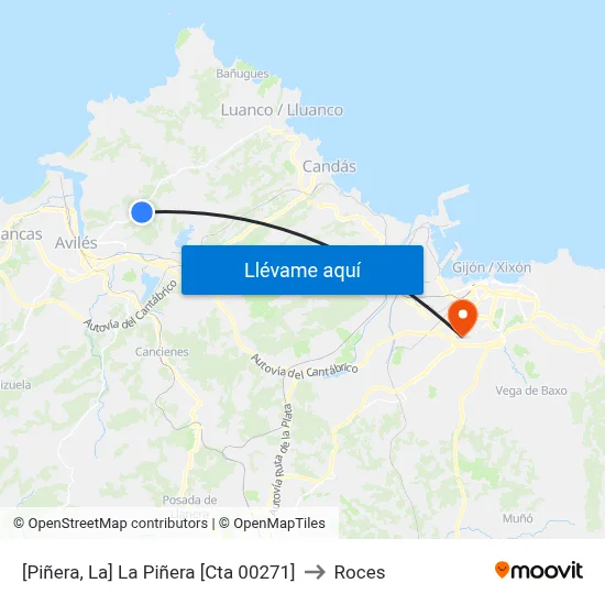[Piñera, La]  La Piñera [Cta 00271] to Roces map