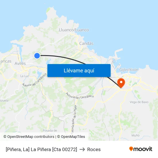 [Piñera, La]  La Piñera [Cta 00272] to Roces map