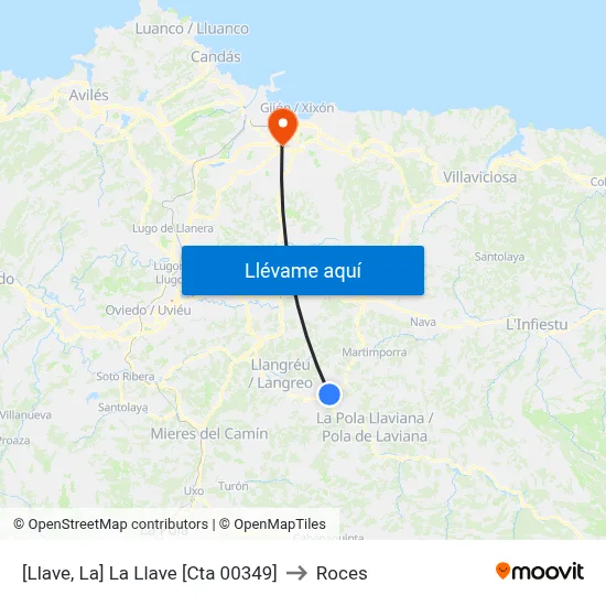 [Llave, La]  La Llave [Cta 00349] to Roces map