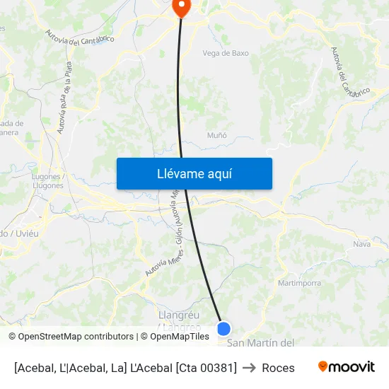 [Acebal, L'|Acebal, La]  L'Acebal [Cta 00381] to Roces map