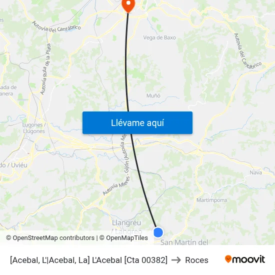 [Acebal, L'|Acebal, La]  L'Acebal [Cta 00382] to Roces map
