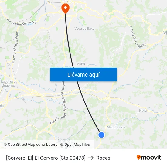 [Corvero, El]  El Corvero [Cta 00478] to Roces map