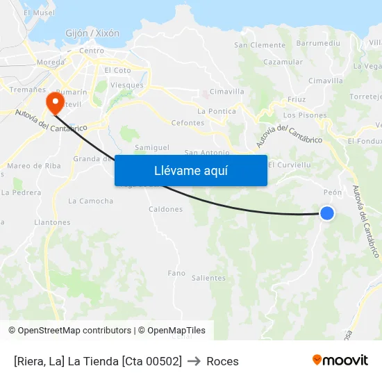 [Riera, La]  La Tienda [Cta 00502] to Roces map