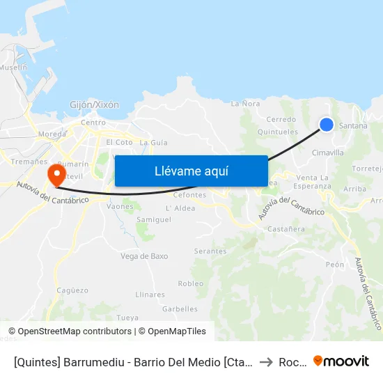 [Quintes]  Barrumediu - Barrio Del Medio [Cta 00539] to Roces map