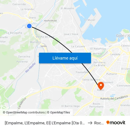 [Empalme, L'|Empalme, El]  L'Empalme [Cta 00578] to Roces map