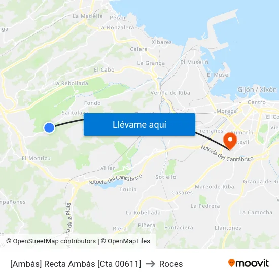 [Ambás]  Recta Ambás [Cta 00611] to Roces map