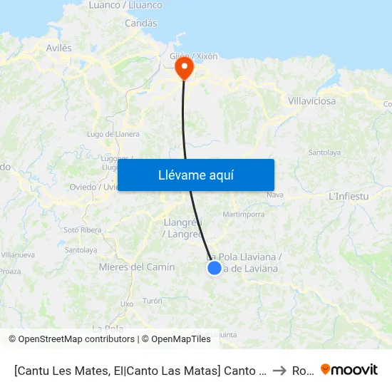 [Cantu Les Mates, El|Canto Las Matas]  Canto Las Matas [Cta 00641] to Roces map