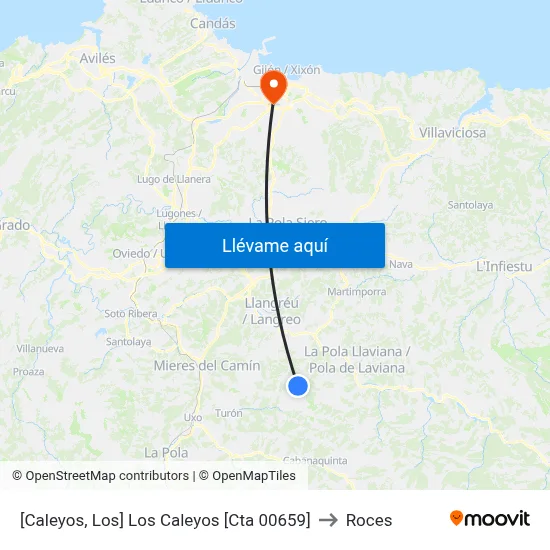 [Caleyos, Los]  Los Caleyos [Cta 00659] to Roces map