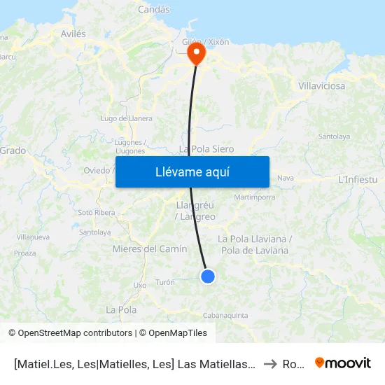 [Matiel.Les, Les|Matielles, Les]  Las Matiellas [Cta 00664] to Roces map