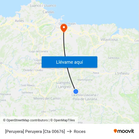 [Peruyera]  Peruyera [Cta 00676] to Roces map
