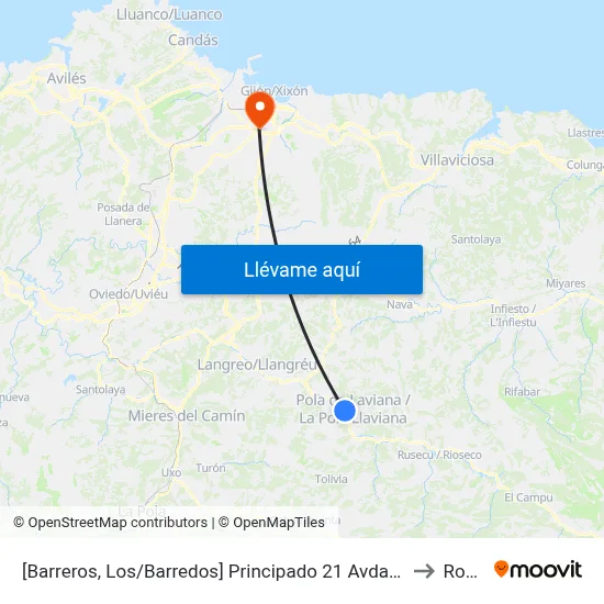 [Barreros, Los/Barredos]  Principado 21 Avda [Cta 00747] to Roces map