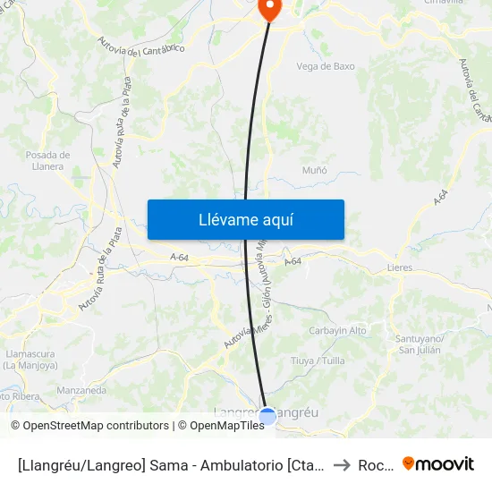 [Llangréu/Langreo]  Sama - Ambulatorio [Cta 00757] to Roces map