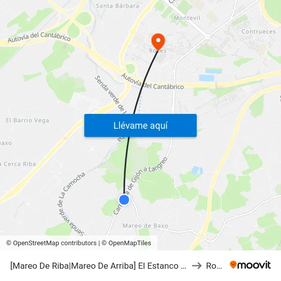 [Mareo De Riba|Mareo De Arriba]  El Estanco [Cta 00916] to Roces map