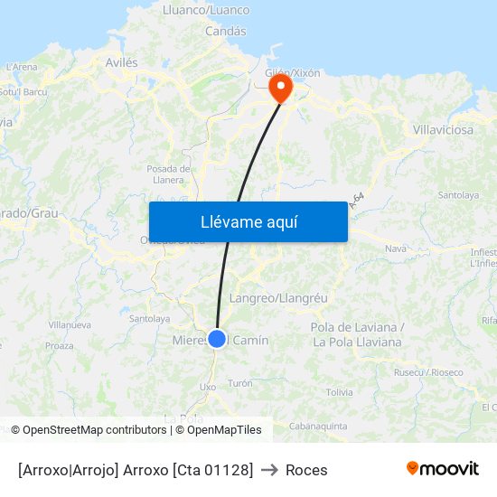 [Arroxo|Arrojo]  Arroxo [Cta 01128] to Roces map