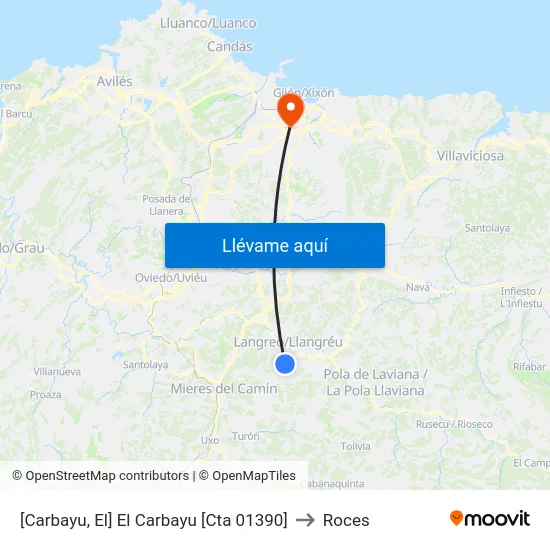 [Carbayu, El]  El Carbayu [Cta 01390] to Roces map
