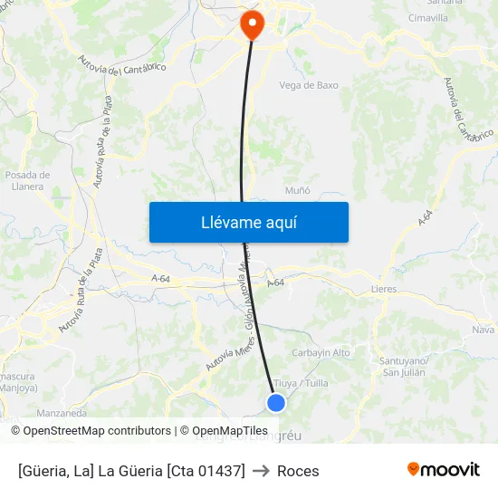 [Güeria, La]  La Güeria [Cta 01437] to Roces map