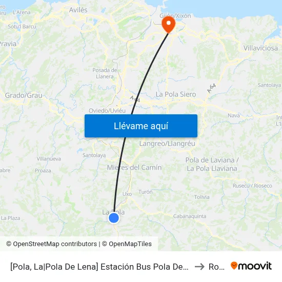 [Pola, La|Pola De Lena]  Estación Bus Pola De Lena [Cta 01659] to Roces map