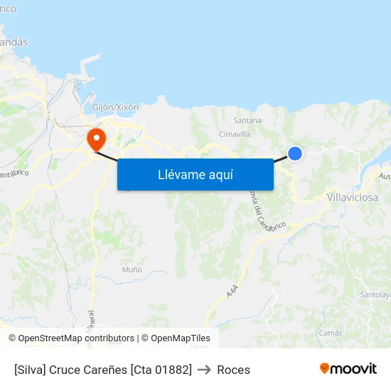 [Silva]  Cruce Careñes [Cta 01882] to Roces map