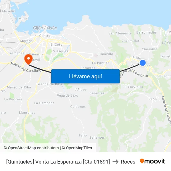 [Quintueles]  Venta La Esperanza [Cta 01891] to Roces map
