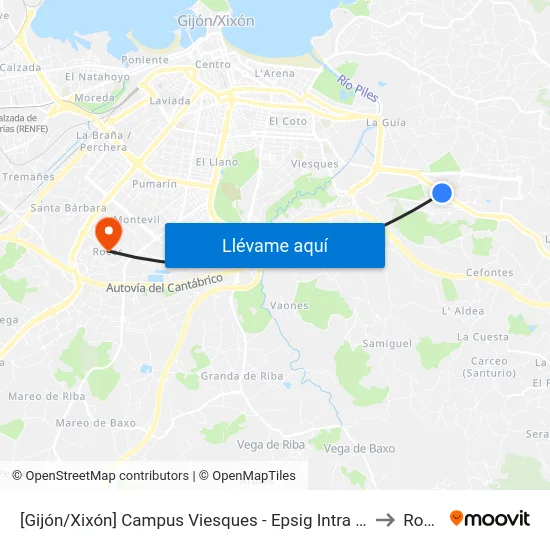 [Gijón/Xixón]  Campus Viesques - Epsig Intra [Cta 01898] to Roces map