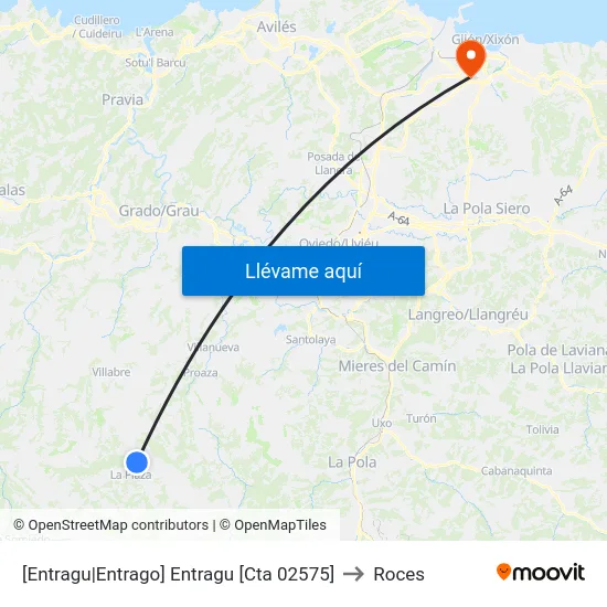 [Entragu|Entrago]  Entragu [Cta 02575] to Roces map