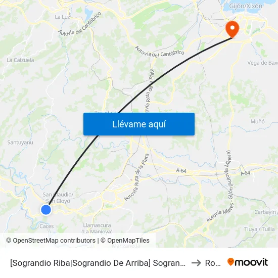 [Sograndio Riba|Sograndio De Arriba]  Sograndio [Cta 02594] to Roces map