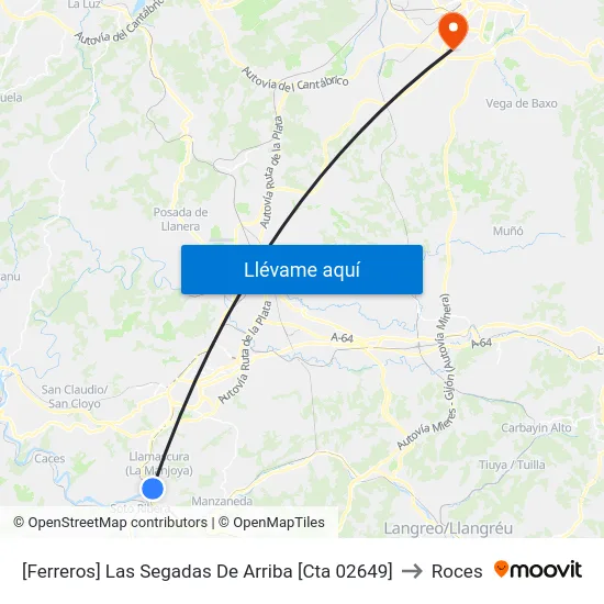 [Ferreros]  Las Segadas De Arriba [Cta 02649] to Roces map