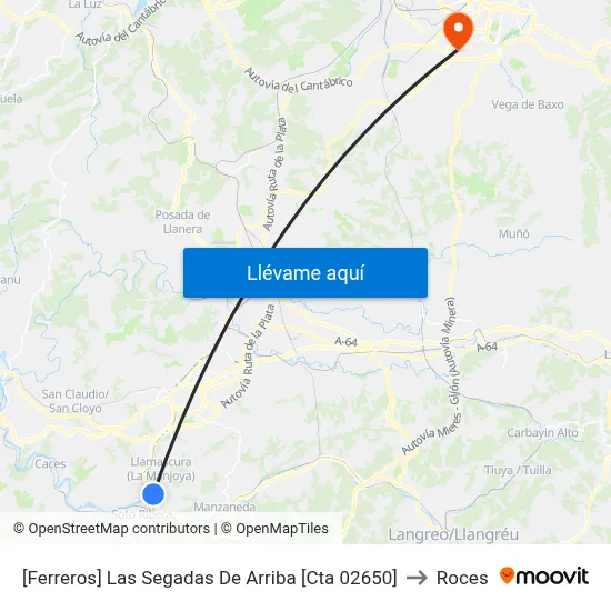 [Ferreros]  Las Segadas De Arriba [Cta 02650] to Roces map