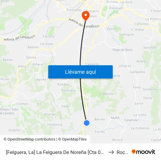 [Felguera, La]  La Felguera De Noreña [Cta 02766] to Roces map