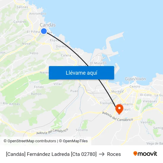 [Candás]  Fernández Ladreda [Cta 02780] to Roces map