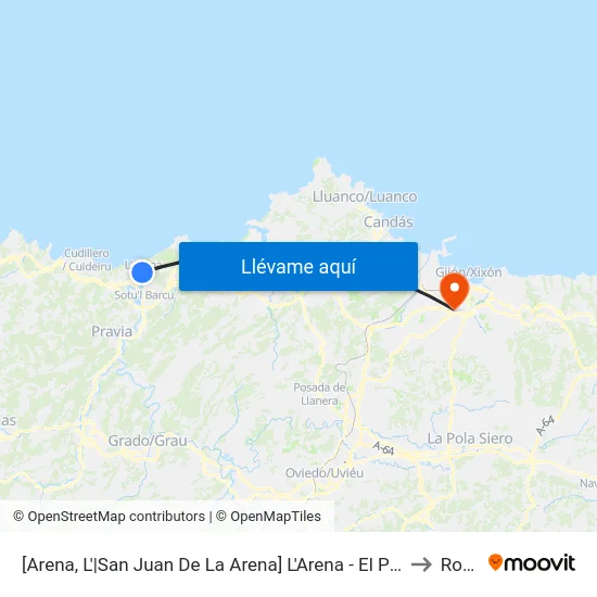 [Arena, L'|San Juan De La Arena]  L'Arena - El Pico [Cta 02919] to Roces map