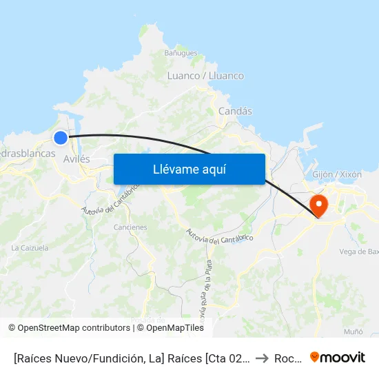 [Raíces Nuevo/Fundición, La]  Raíces [Cta 02978] to Roces map