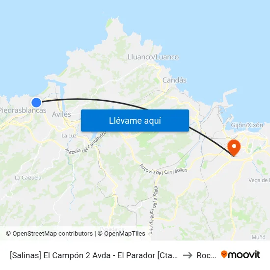 [Salinas]  El Campón 2 Avda - El Parador [Cta 02981] to Roces map