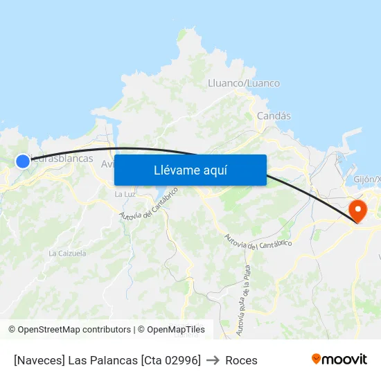[Naveces]  Las Palancas [Cta 02996] to Roces map