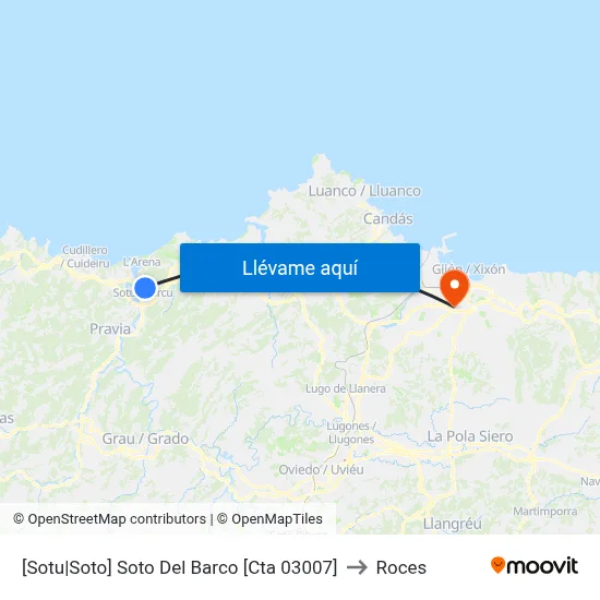 [Sotu|Soto]  Soto Del Barco [Cta 03007] to Roces map