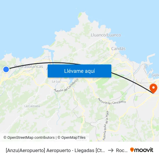 [Anzu|Aeropuerto]  Aeropuerto - Llegadas [Cta 03073] to Roces map