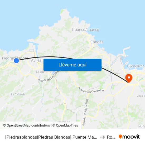 [Piedrasblancas|Piedras Blancas]  Puente Martín [Cta 03087] to Roces map