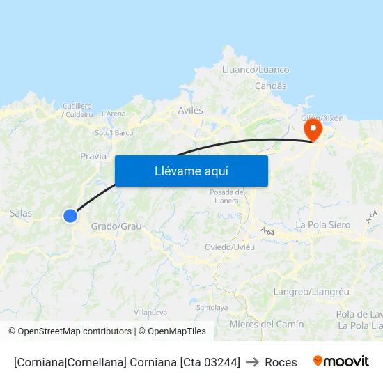 [Corniana|Cornellana]  Corniana [Cta 03244] to Roces map