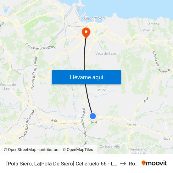 [Pola Siero, La|Pola De Siero]  Celleruelo 66 - La Soledad [Cta 03532] to Roces map